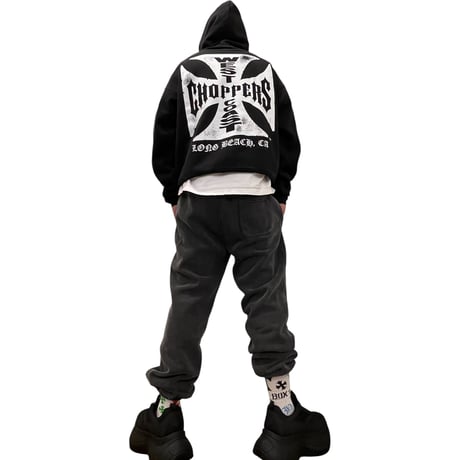 West Coast Choppers/ Logo Hoodie "Vintage BLACK"