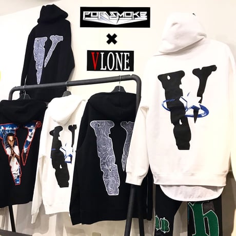 V LONE × POP SMOKE/CITY  Hoodie BLACK