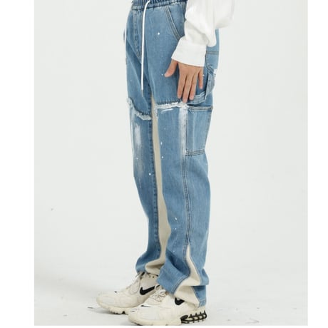 WOSS.official/Buggy  denim pants　"WHITE PAINT"