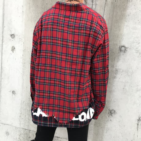 BLACK BLOND/Layered check shirts RED