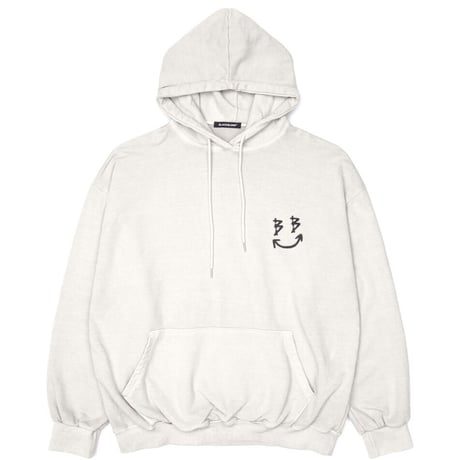 BLACK BLOND/BB logo smile  Hoodie  "IVORY"