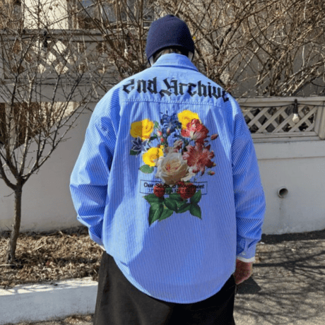2nd archive/ Flower Graffiti Oversize Shirts