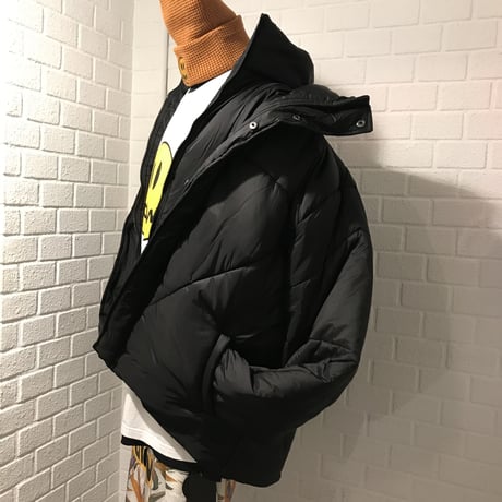 COLLUSION Studios /layered Puffer Jacket BLACK