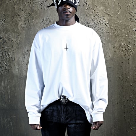 By The R/ Cross Paint Cotton LongSleeve Tee WHITE