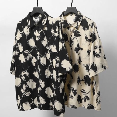 Mismatch NYC/Flower Summer Shirts  (White&Black)