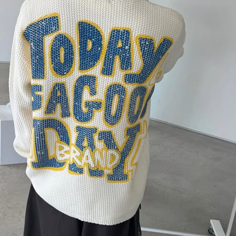 3.14π / today is a goodday Waffle knit "Cream"