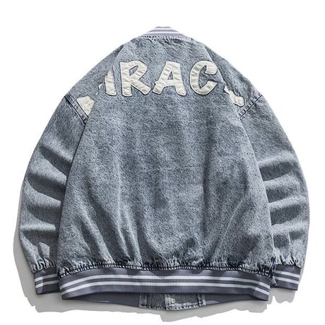 WOSS.official/ Denim Varsity Jacket