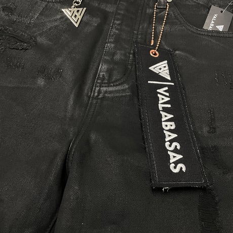 VALABASAS / Snapped Denim Shorts "Black Wax"