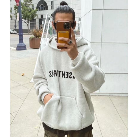 ESSENTIALS  fear of god /Knit Hoodie "Oatmeal"