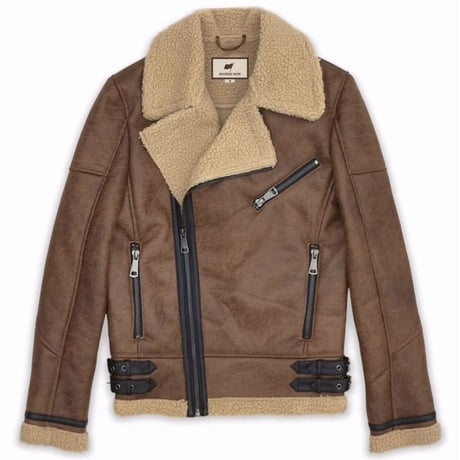 Reason Clothing Newyork/Fur  ライダースジャケット BROWN