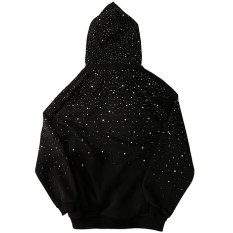 Mismatch NYC/Rhinestone Hoodie BLACK