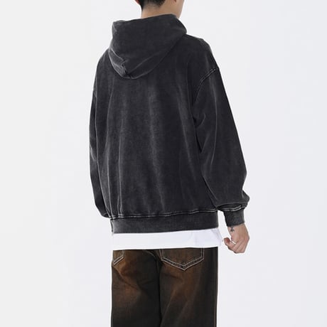 SAINT PAIN/Metal Logo wash hoodie