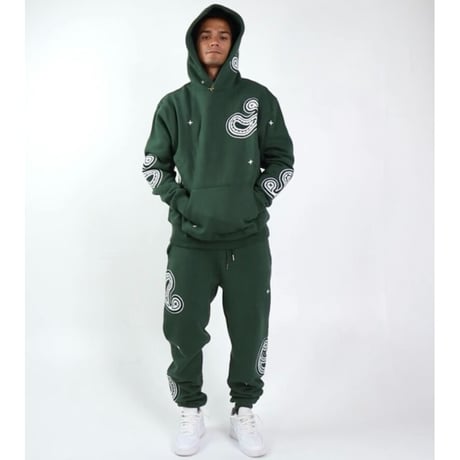 EPTM/PAISLEY SWEAT PANTS  ”OLIVE"