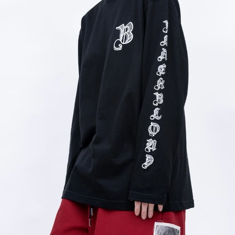 BLACK BLOND/Sketch Logo Long Tee BLACK