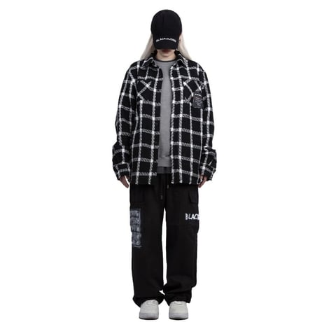 BLACK BLOND/Tweed Long  Jacket BLACK