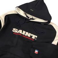 SAINT PAIN/Saint twotone Hoodie "Dark NAVY"