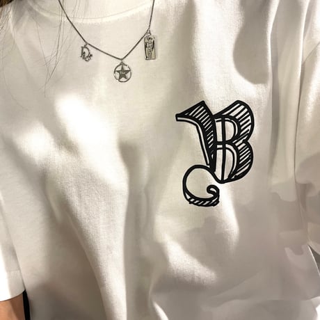 BLACK BLOND/Sketch Logo Tee WHITE