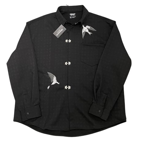 Mismatch NYC/swallow embroidery  shirts BLACK