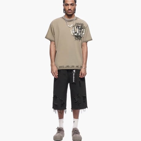 VALABASAS / Snapped Denim Shorts "Black Wax"