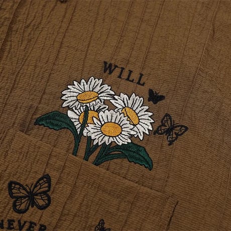 Mismatch NYC/Flower Sheer Shirts  (BLACK/BROWN)