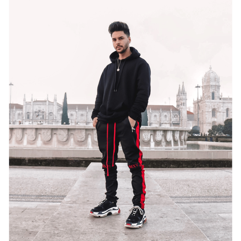 GUAPI/Track Pants BLACK (red line) | BINGOSTAR