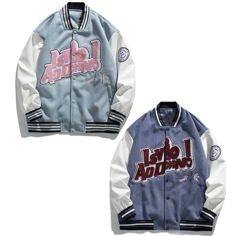 WOSS.official/ ANGELS Varsity Jacket  Blue