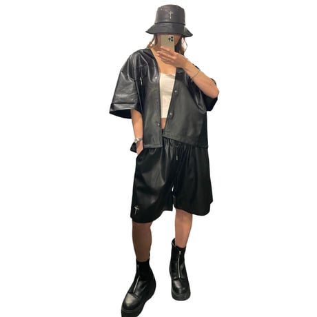 Mismatch NYC/Leather Christ Shorts (Set Up)