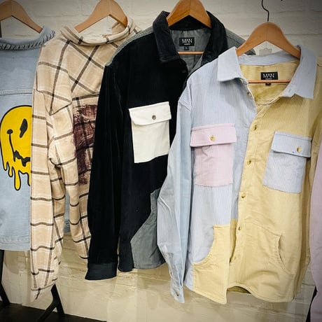 BOHOO /Cord color Block shirts