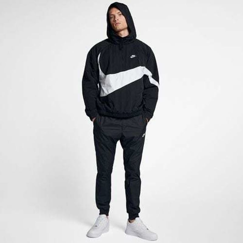 NIKE BIG SWOOSH  ANORAK JACKET BLACK