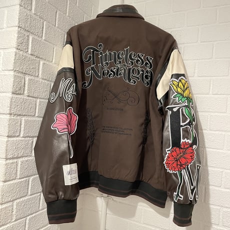 BOOHOO /Flower Baseball Jacket BROWN