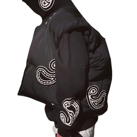 EPTM/PAISLEY PUFFER VEST（REVERSIBLE）”BLACK"