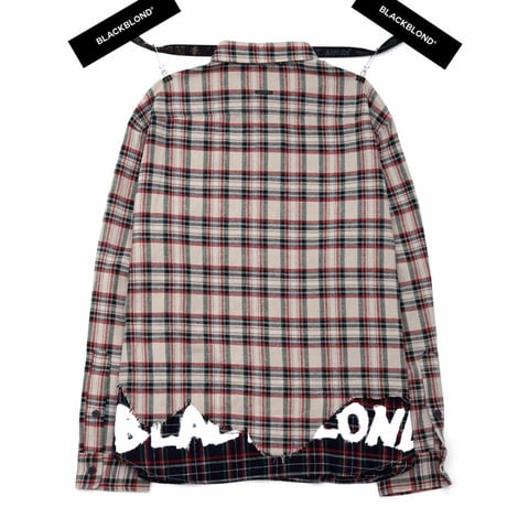 BLACK BLOND/Layered check shirts BEIGE