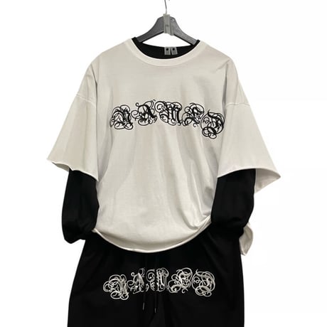 SUBLIMATION/ Embroid Oversize Longsleele Tee (SET UP) WHITE