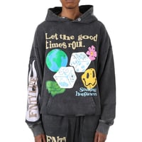 FNTY/Smile logo Hoodie  "WASHED BLACK"