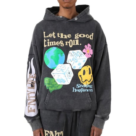 FNTY/Smile logo Hoodie  "WASHED BLACK"