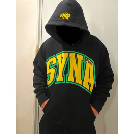 SYNA WORLD / Logo college Hoodie (BLACK)