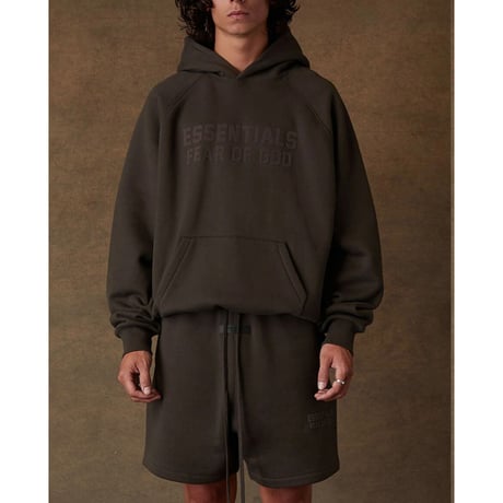 ESSENTIALS by Fear of God /Logo Hoodie  "OFF BLACK"