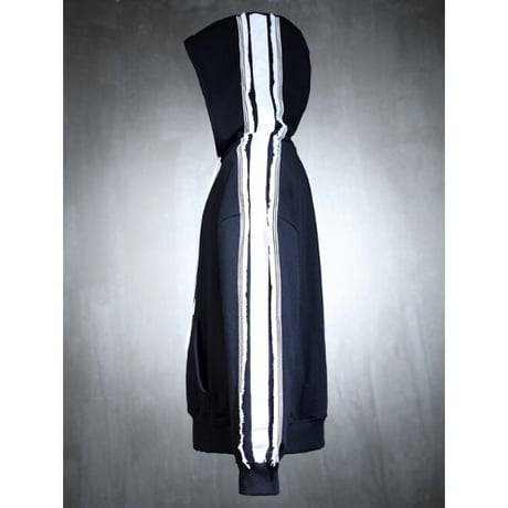 By The R/ Fringe Line Hoodie "BLACK/GRAY"
