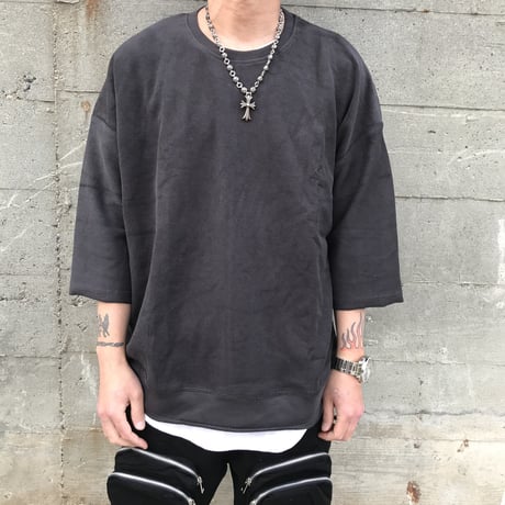 Mismatch NYC/inside out cut off crewneck VINTAGE  BLACK