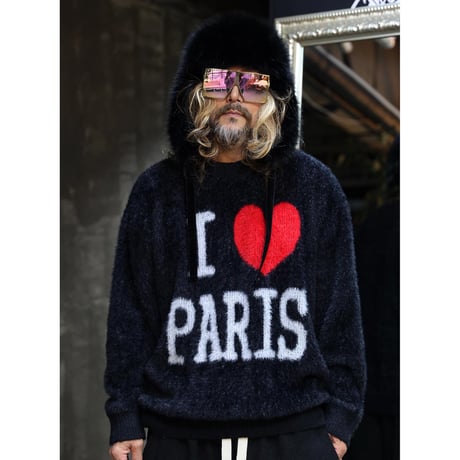 2nd archive/ I♡Paris Mohair knit "BLACK"