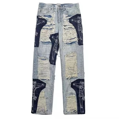 Mismatch NYC/Christ Patch Denim  pants