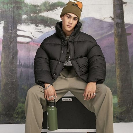 COLLUSION Studios /Short Puffer Jacket BLACK