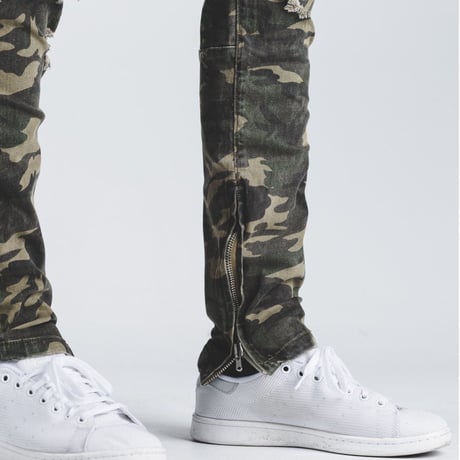 Crysp Denim/Camo Damege denim