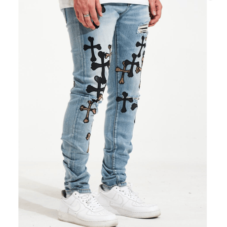 Crysp Denim/Cross Bone  denim