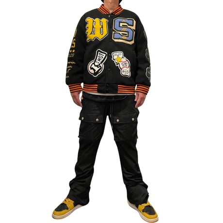 WOSS.official/W.S varsity  jacket  BROMN