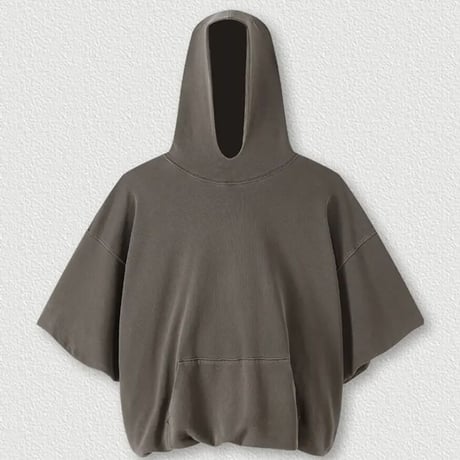 Mismatch NYC/Washed Half Hoodie  "BROWN"