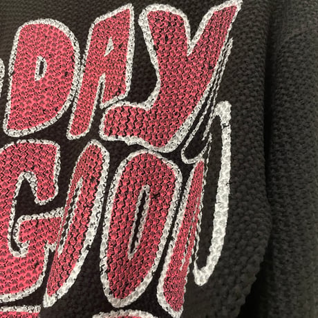 3.14π / today is goodday Waffle knit "BLACK"