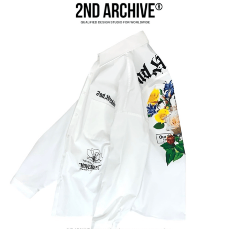 2nd archive/ Flower Graffiti Oversize Shirts