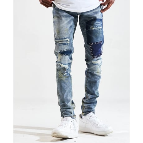 Crysp Denim/Blue Patchwork denim　”121-134”