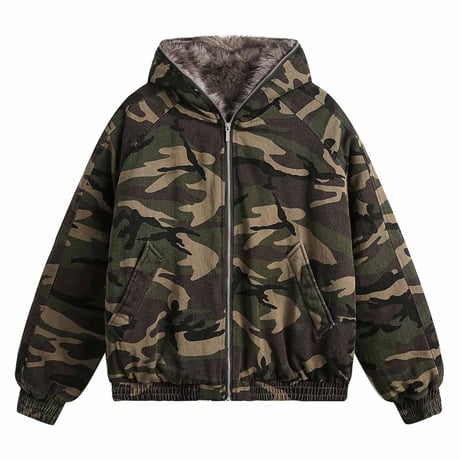 Mismatch NYC/Fur Camo Hooded Jacket
